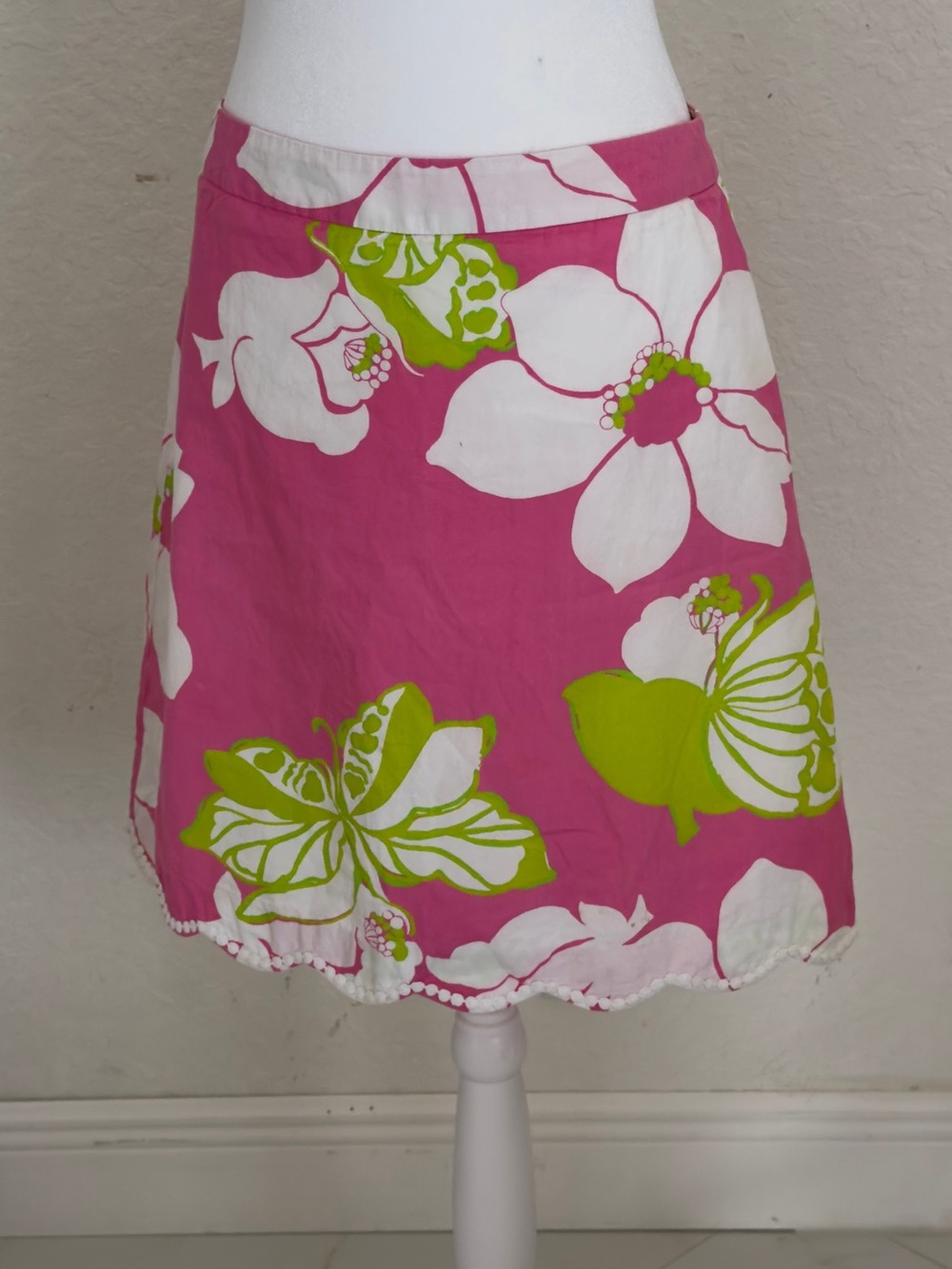 Lilly Putlizer Women’s Floral A-Line Swim Cover-Up Skirt in Pink & Lime